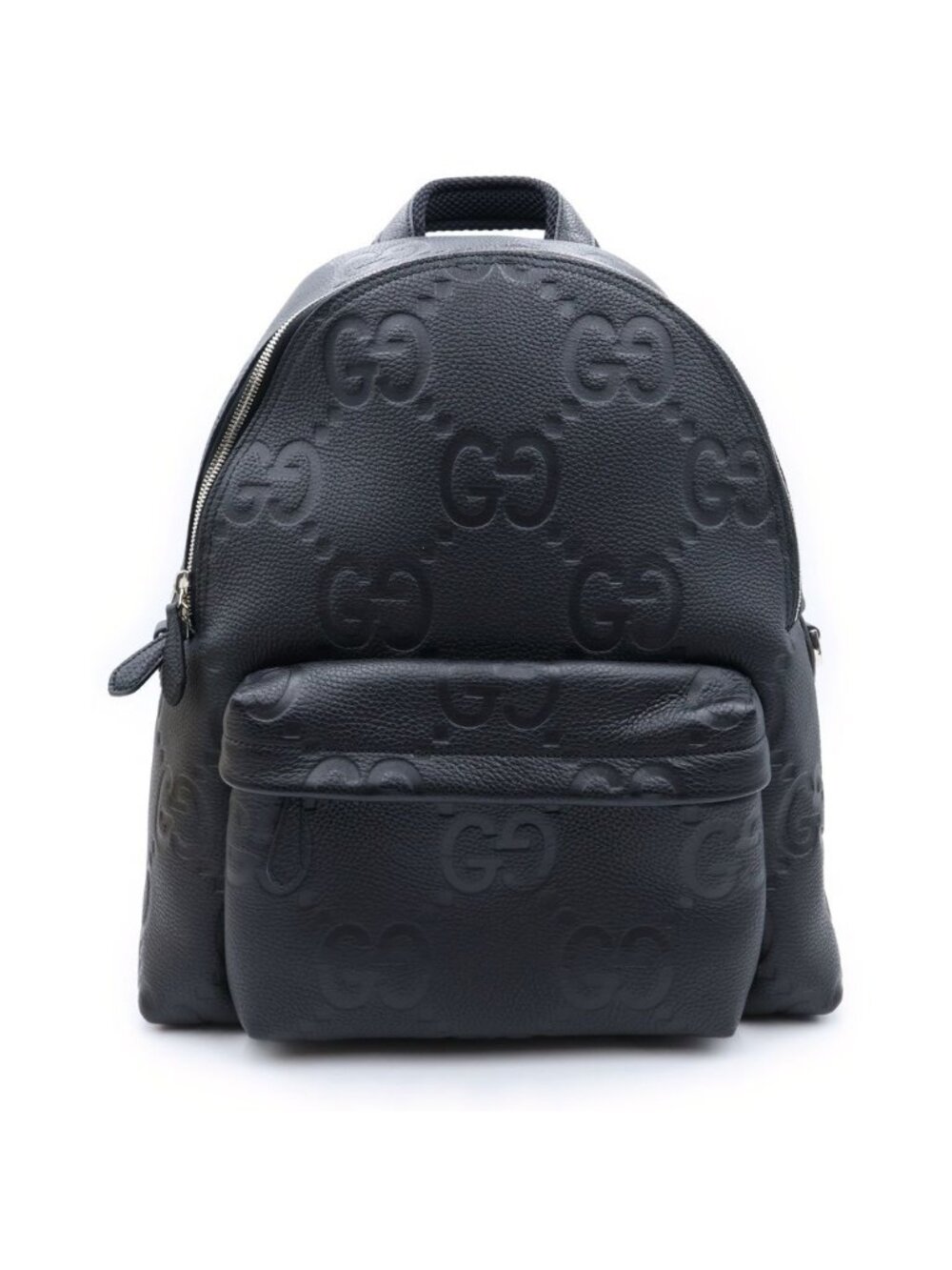 Gucci Jumbo GG Backpack Black Leather Silver